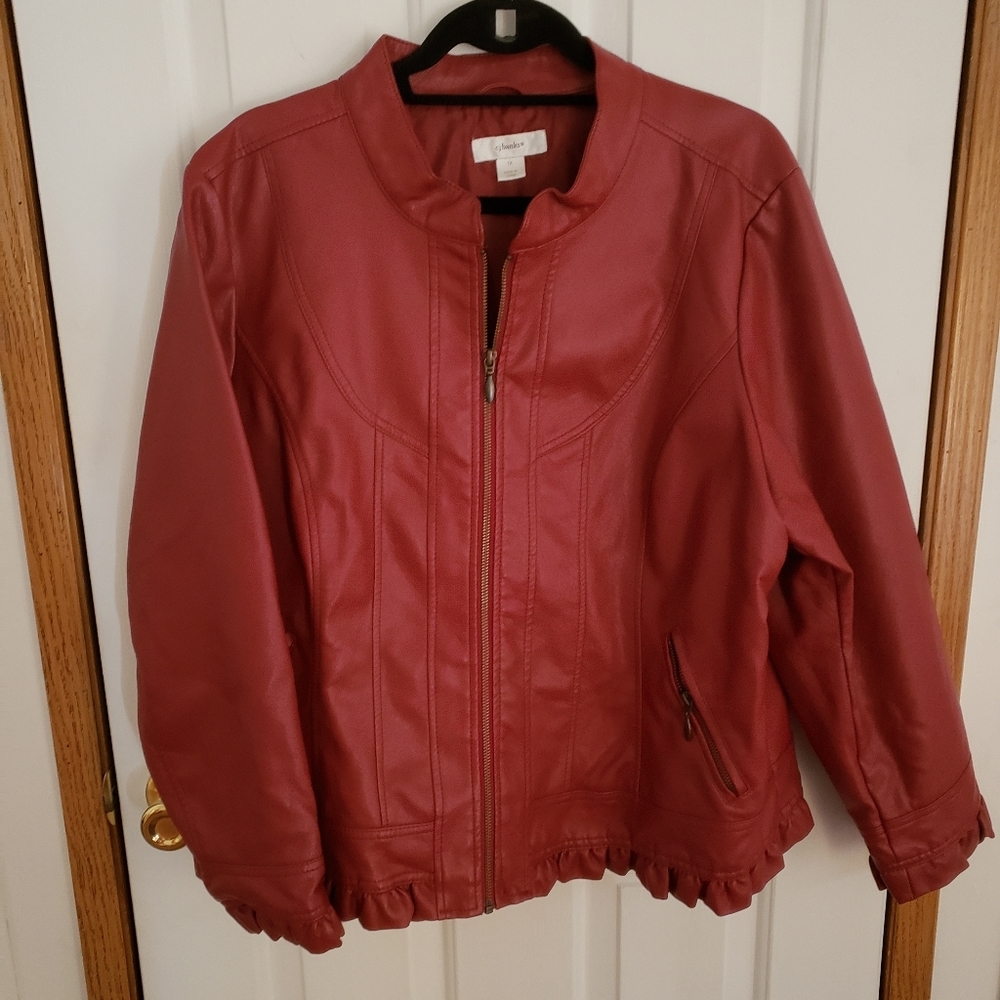 Ladies faux leather jacket